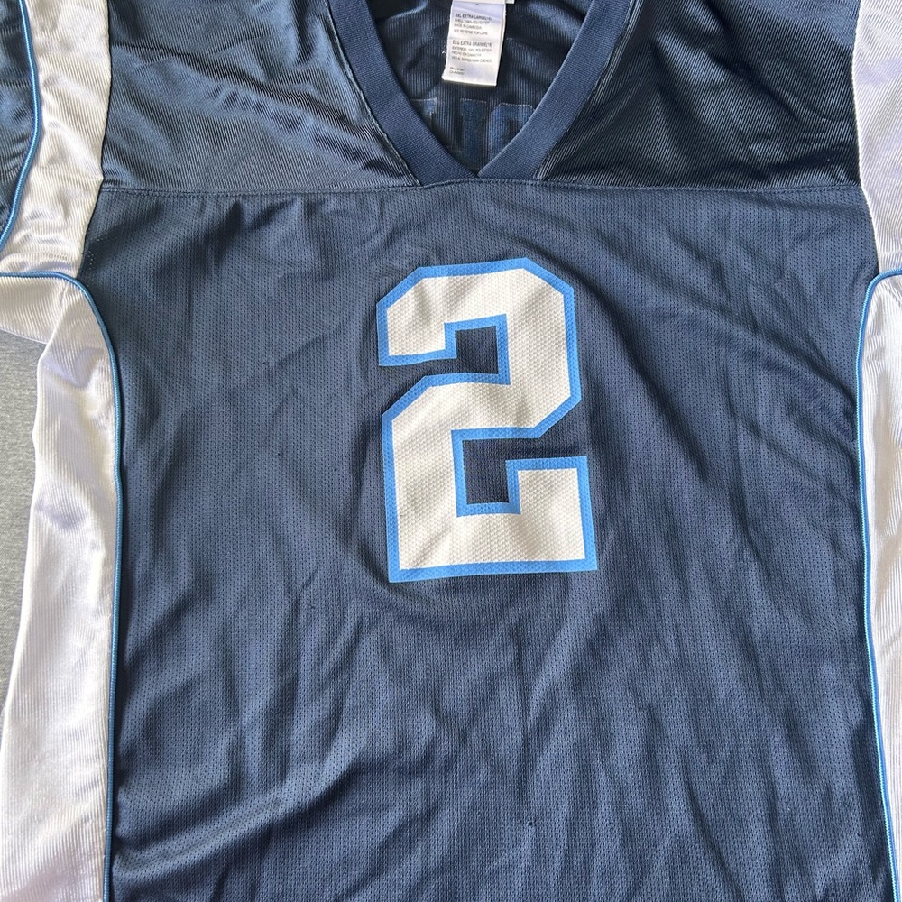 Blue and White Jersey with Number 2